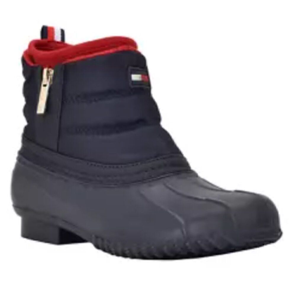 Tommy Hilfiger Navy and Red Winter Rain Boots